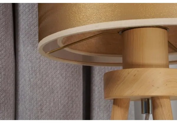 Duolla - Stolná lampa WOOD BOHO 1xE27/15W/230V pr. 25 cm medená/hnedá/béžová