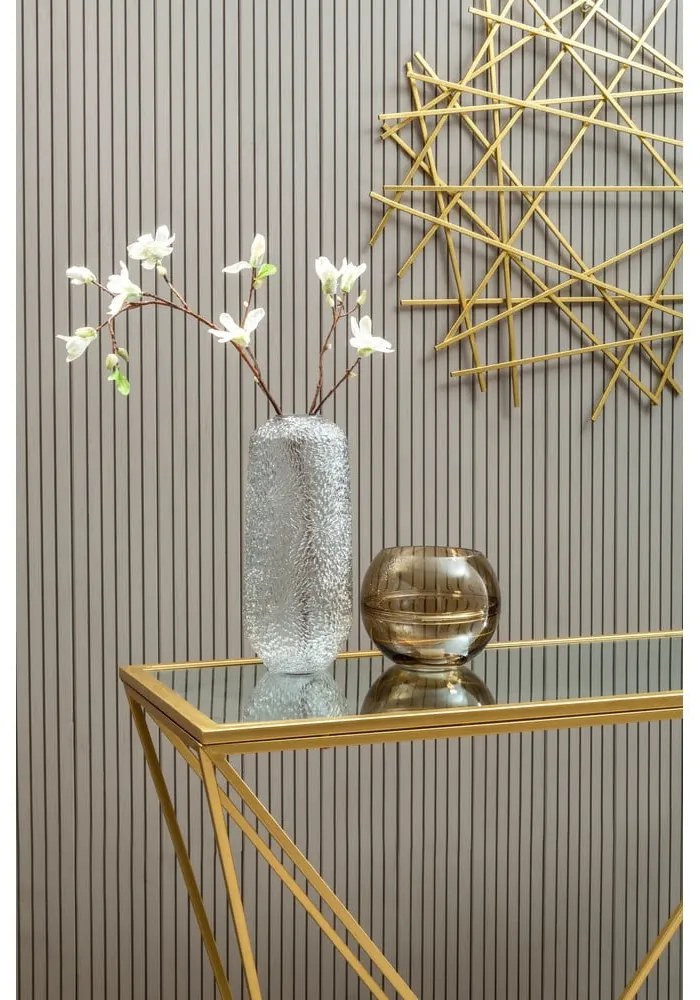 Konzolový stolík so sklenenou doskou v zlatej farbe 40x120 cm Farran – Premier Housewares