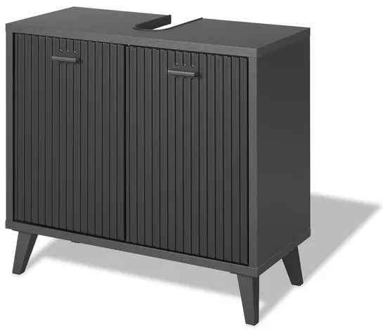 Livarno home Skrinka pod umývadlo vo zvlnenom vzhľade, antracitová (100378603)