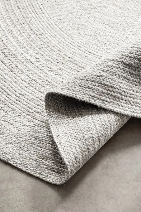 Koberec Hanse Home Jute Braided Rangpur biely kruh