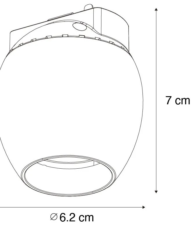 Moderné čierne bodové svetlo pre 1-fázový koľajnicový systém 6W 3000K - Magnetic Zagaye