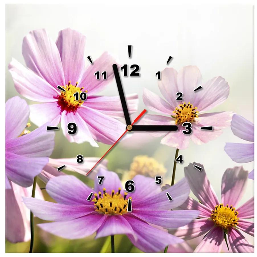 Gario Obraz s hodinami Jemné kvety Rozmery: 30 x 30 cm
