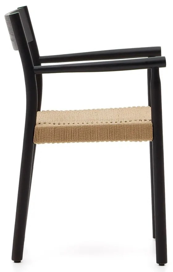 Čierna/v prírodnej farbe jedálenská stolička z dubového dreva Yalia – Kave Home