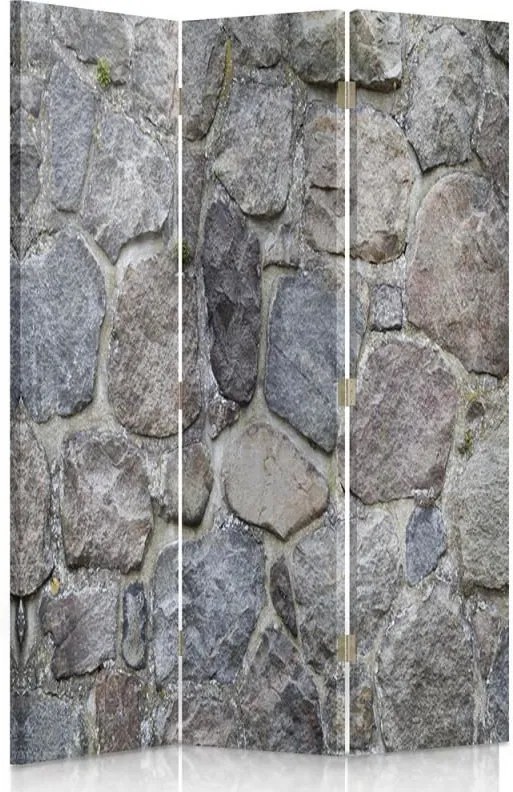 CARO Paraván - Stone Wall | trojdielny | obojstranný 110x150 cm