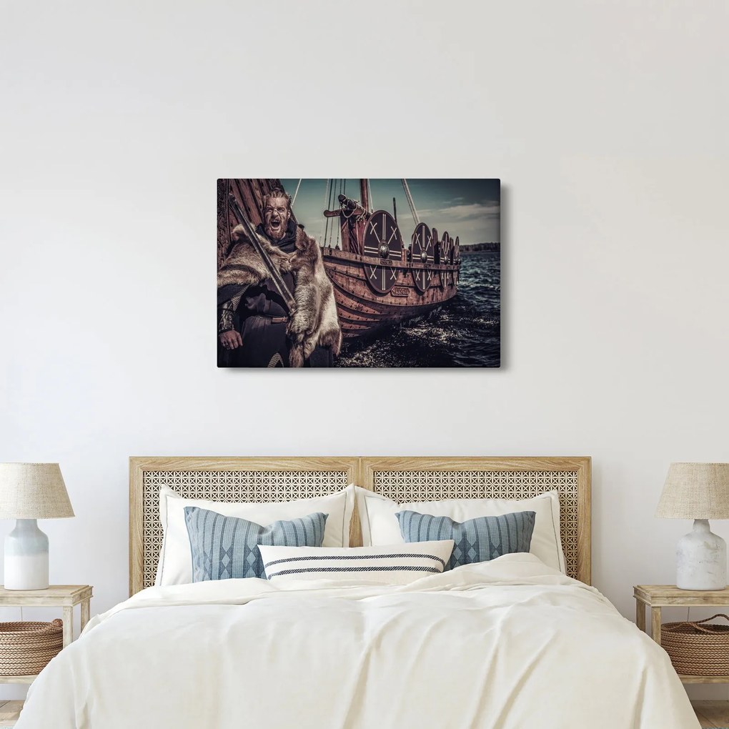 Obraz - Vikingský bojovník (90x60 cm)