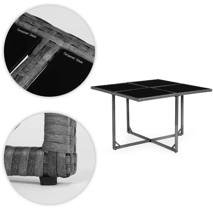 ZÁHRADNÝ SET MARINA 4 x KRESLO + 4 x TABURET + STÔL