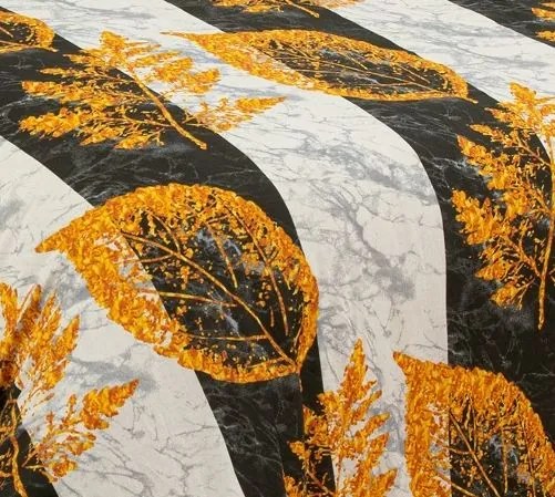 Krepové bavlnené obliečky Homa RENA GOLDEN LEAFS 3-dielna sada 140x200 cm