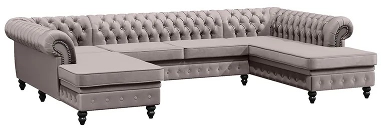PROXIMA.store - Luxusná sedačka CHESTERFIELD LONG U FARBA NÔH: orech, DRUH LÁTKY: TORRE - 4, FARBA OZDOBNÝCH ŠPENDLÍKOV: chróm