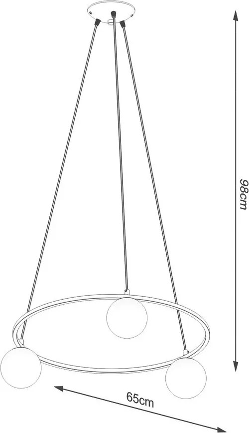 Biele/čierne závesné svietidlo so skleneným tienidlom Umerta – Sollux