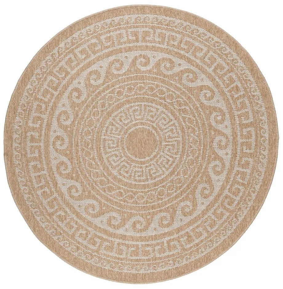 Béžový okrúhly vonkajší koberec ø 80 cm Comilla – Ayyildiz Carpets
