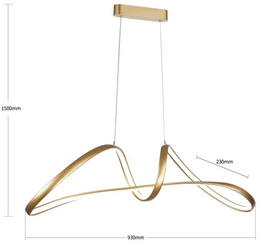 Brilagi-LED Stmievateľný luster na lanku TWISTER LED/60W/230V 3000-6000K zlatá+DO
