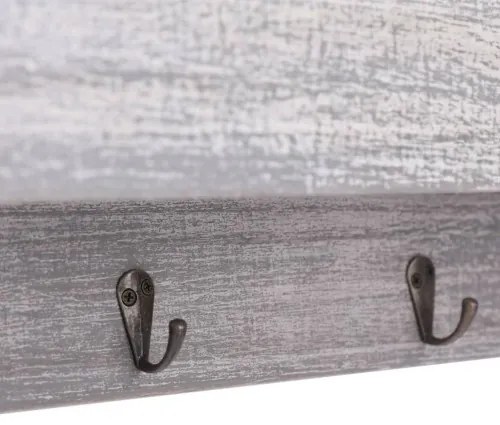 vidaXL Nástenný vešiak sivý 50x10x23 cm drevený-