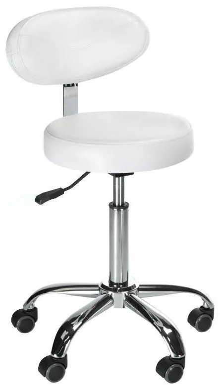 LuxuryForm DESIGN Stolička BERN na striebornej základni s kolieskami - biela