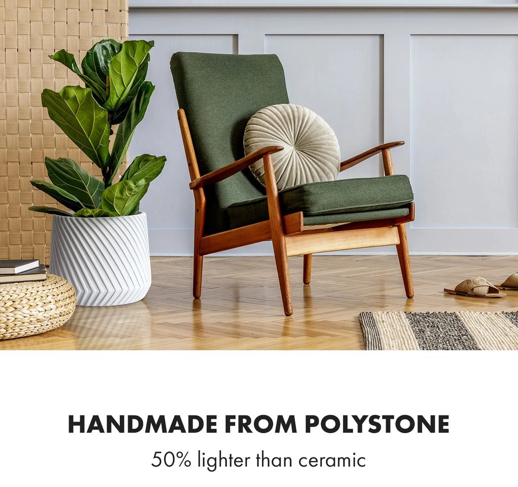 Fox & Fern Heusden, súprava 2 kvetináčov, polyston, vhodný na rastliny, ručná výroba, 3D vzhľad