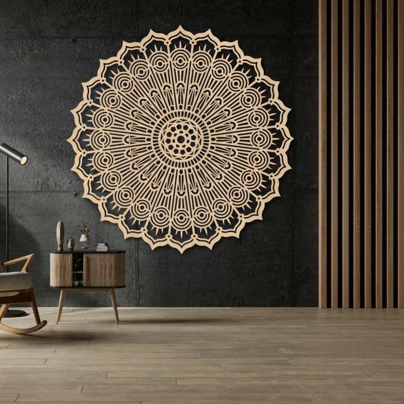 Drevená mandala na stenu do obývačky| SENTOP HDF0506