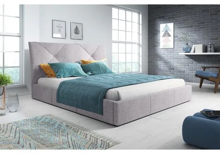 Čalúnená posteľ KARO rozmer 160x200 cm Sivá