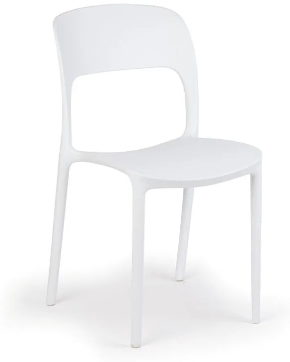 Dizajnová plastová jedálenská stolička REFRESCO, biela