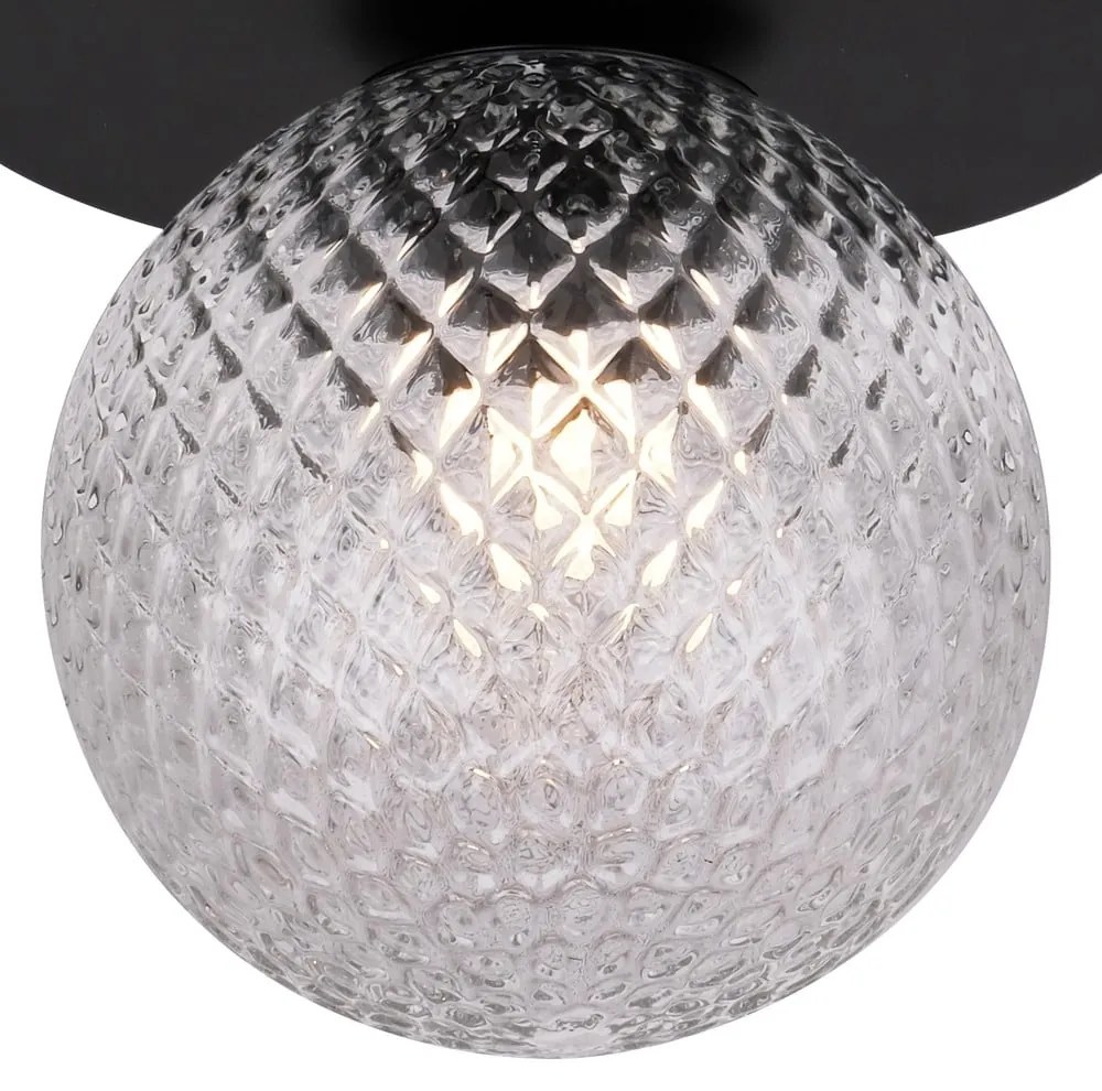 Čierne stropné svietidlo SULION Musa, ø 14 cm