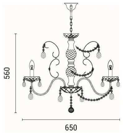 Luster na reťazi 6xE14/15W/230V