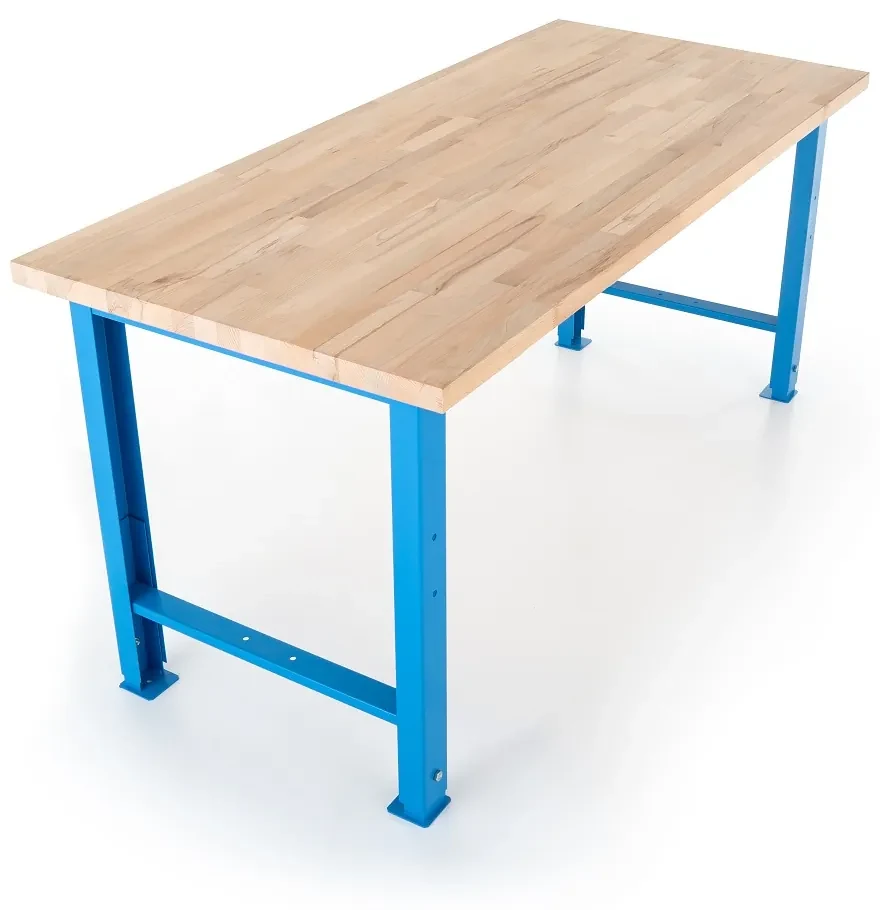 Výškovo nastaviteľný dielenský stôl Basic 170 x 80 cm, modrá