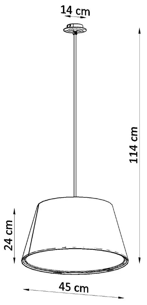 Závesné svietidlo Cono, 1x biele textilné tienidlo, (biely plast), (fi 45 cm)