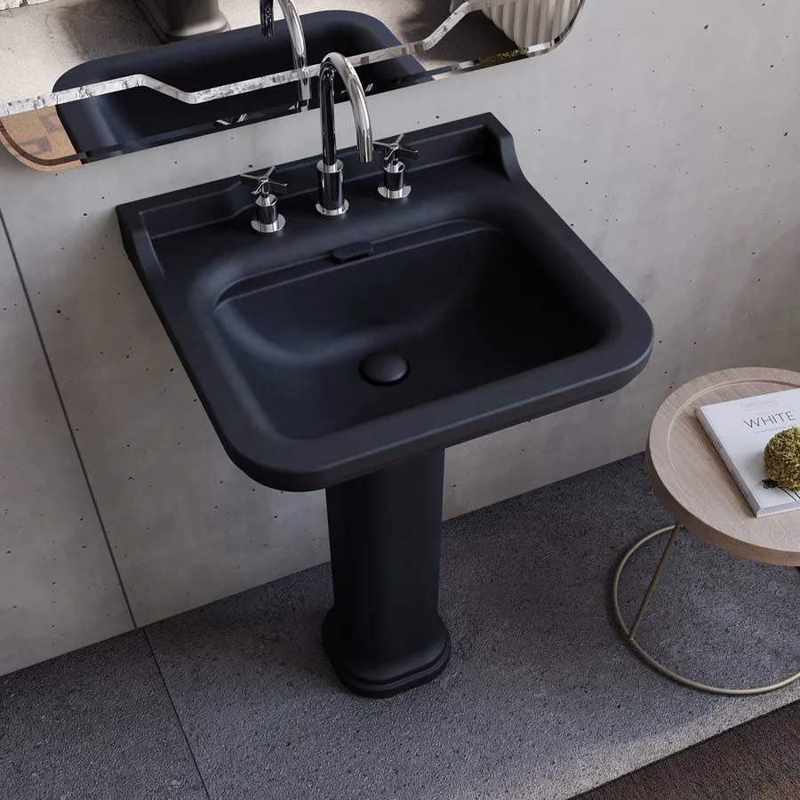 Kerasan Kerasan, WALDORF WC kombi misa 40x68cm, spodný/zadný odpad, čierna matná, 411731