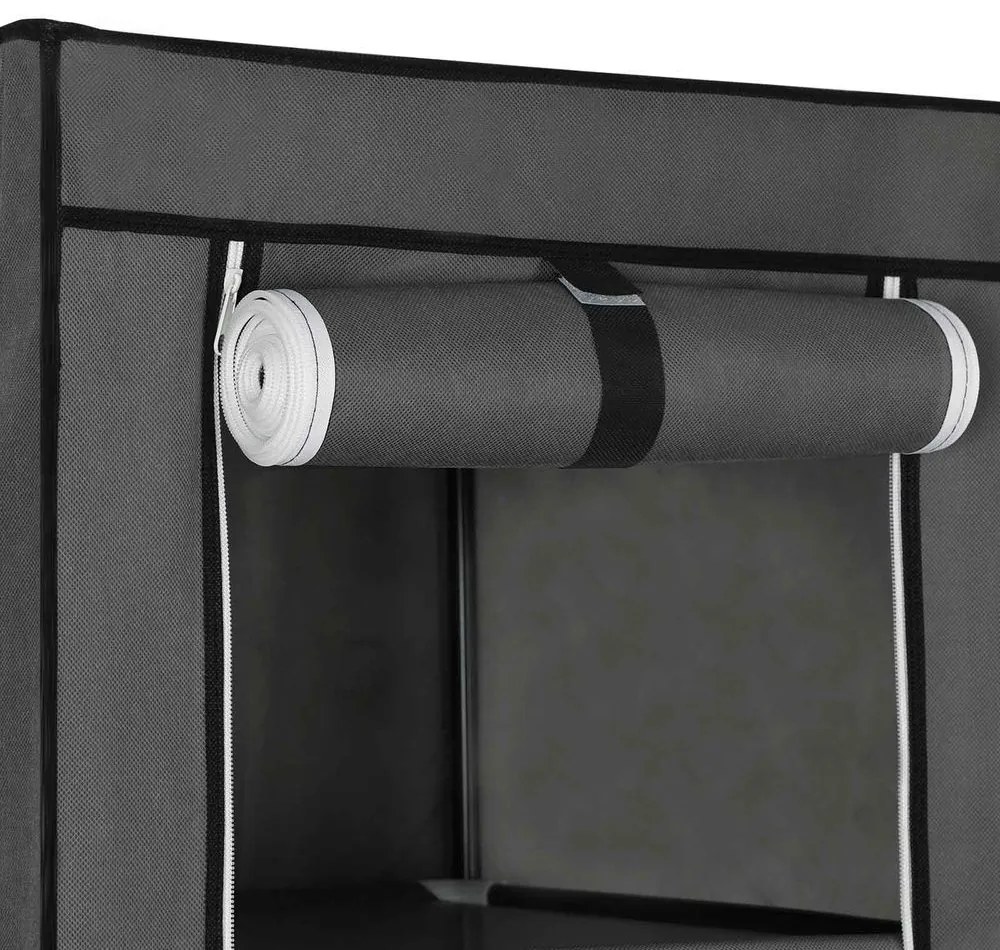 Prenosná látková skriňa, šatník CLOSET, 150x175x45cm, šedá SongmicsHome