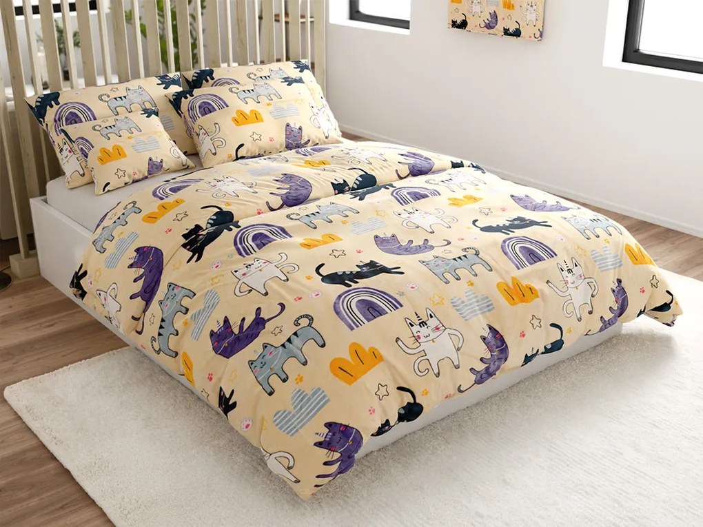 Mikroplyšové obliečky PURRSLEEP béžové Rozmer obliečky: 2 ks 70 x 90 cm | 200 x 220 cm