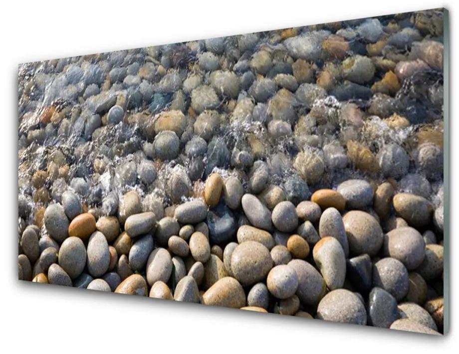 Sklenený obklad Do kuchyne Kamene voda umenie 140x70 cm