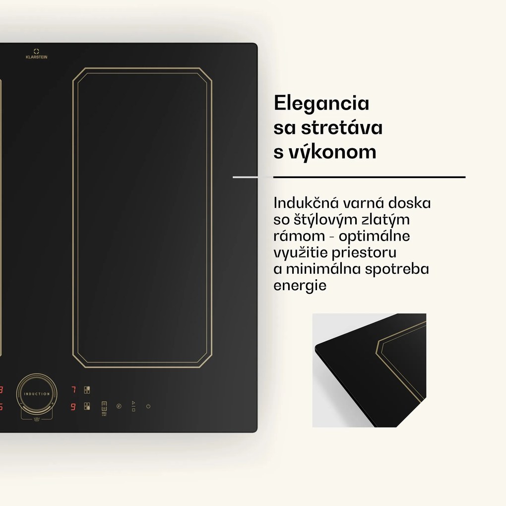 Klarstein Victoria 4 Flex, vstavaná indukčná varná doska, 7000 W, 2 x Flexzone, časovač