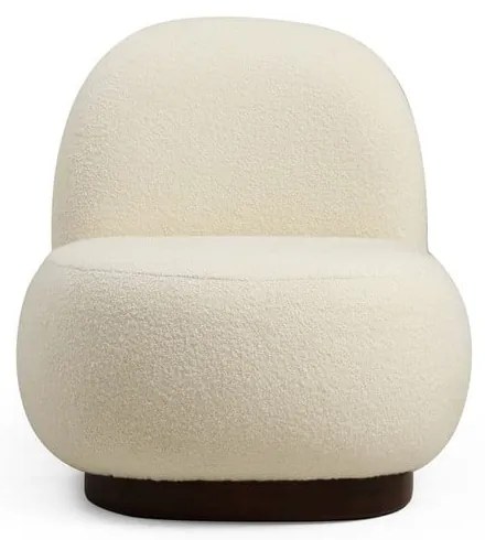 Biele kreslo z textílie buklé Tina – Artie