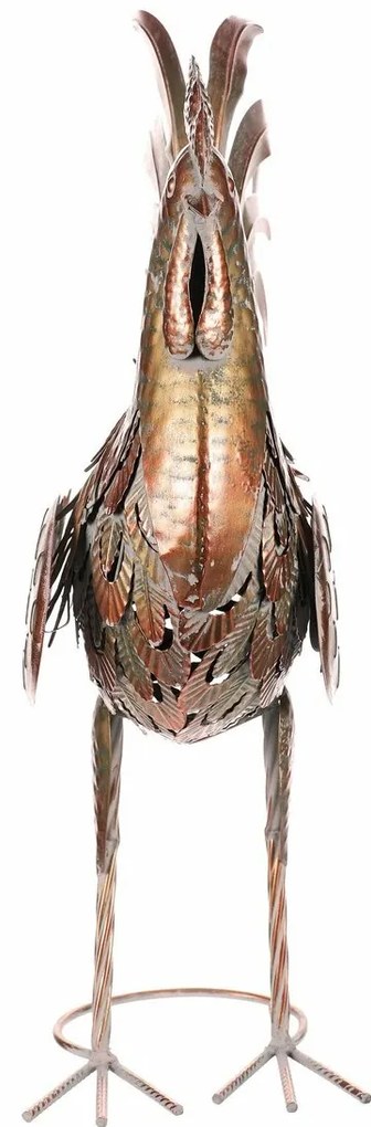Kovová záhradná dekorácia Kohút medená, 39 x 16 x 53 cm