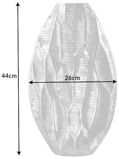 Váza Arga Orient 45cm strieborná