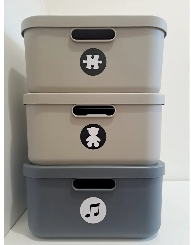 Rotho Úložný box, rovný s vekom, 20 l, matná zelená ALBU LIGHT, 40 x 36 x 18