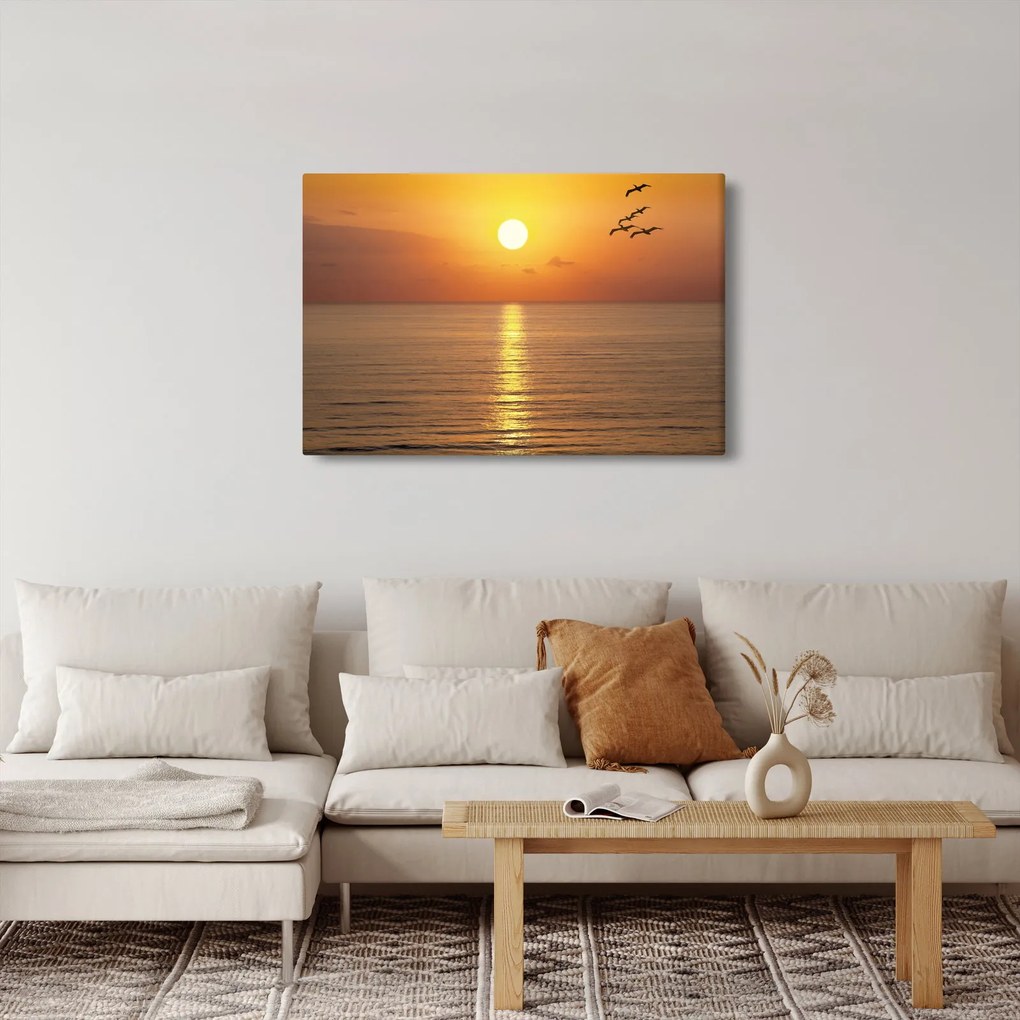Obraz - Západ slnka nad oceánom (90x60 cm)