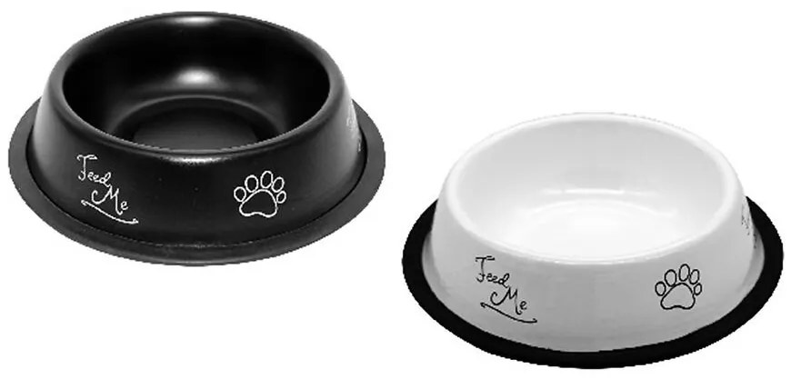 Miska pre psa nerezová matná farebná s potlačou 0,22 l/11 cm