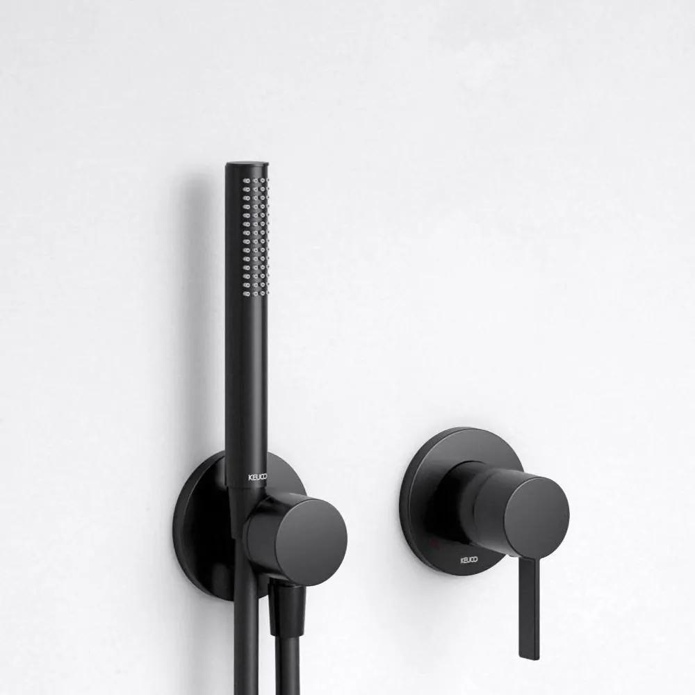 KEUCO Edition Atelier tyčová ručná sprcha 1jet, čierna matná, 56080370100