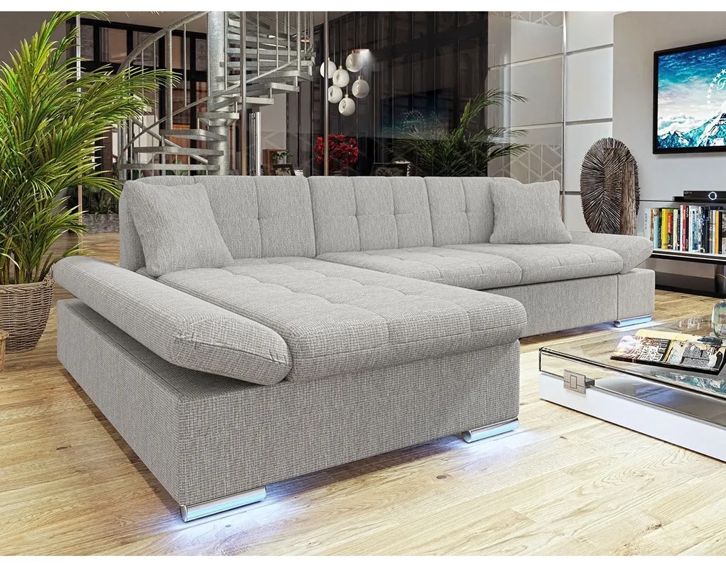 Rohová sedačka Laviva LED, Dostupné poťahy: ekokoža Soft 011 + Bristol 2460, Strana: ľavá