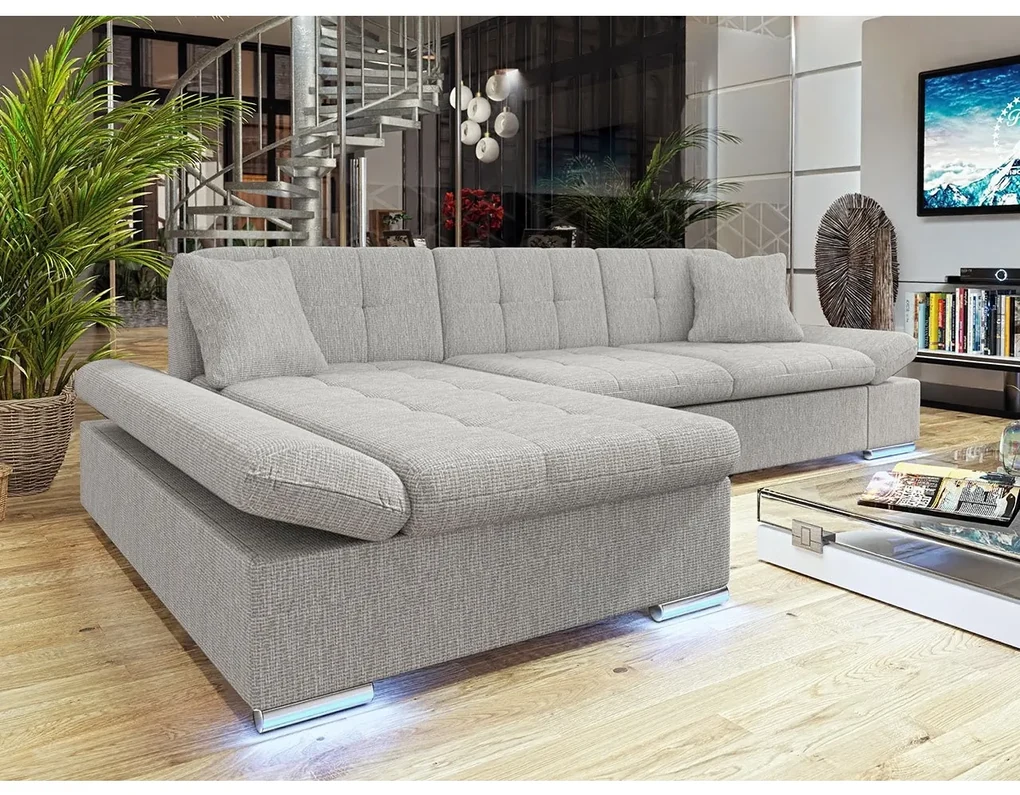 Rohová sedačka Laviva LED, Dostupné poťahy: ekokoža Soft 017 + Uttario Velvet 2967 + Uttario Velvet 2959, Strana: pravá