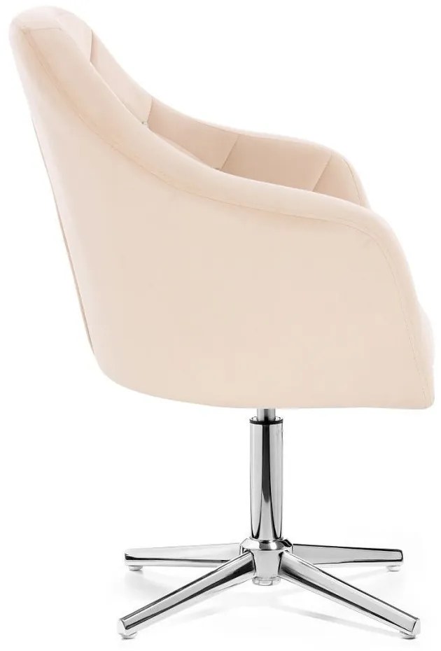 LuxuryForm DESIGN Kreslo ROMA VELUR na striebornom kríži - krémové