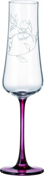 BOHEMIA IDUNA RED FOOT POHÁR NA ŠAMPANSKÉ 250ML SADA 6KS