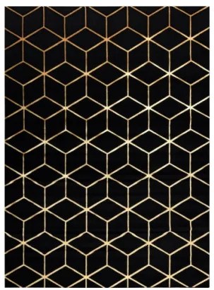 Koberec GLOSS 409C 86 3D kocka glamour - čierny, zlatý
