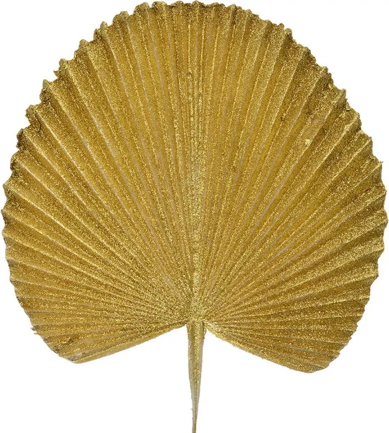 Zlatá vianočná umelá trblietavá dekorácia list - 25*1*36 cm