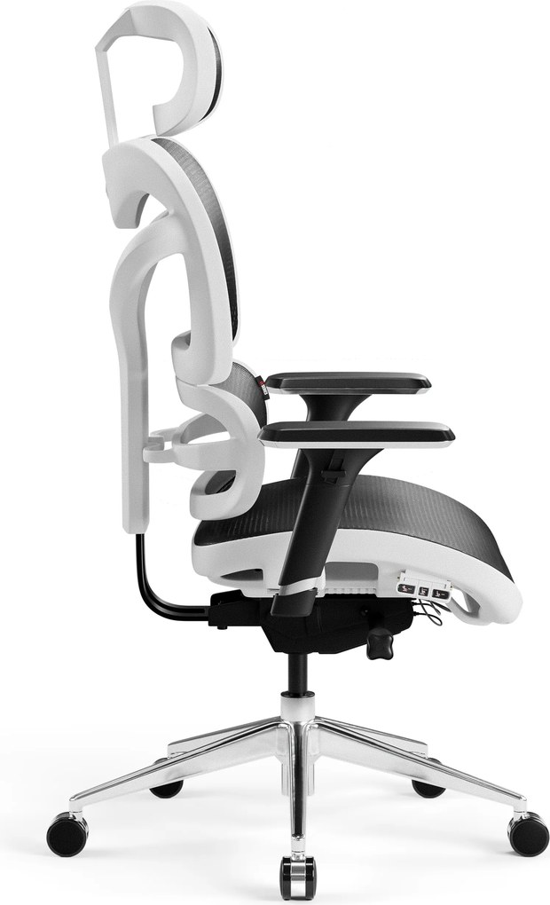 Ergonomická kancelárska stolička, bielo-čierna: Diablo V-Commander