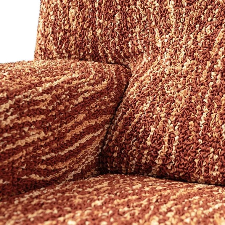 Bielastické poťahy UNIVERSO NOVÉ žíhané tehlové rohová sedačka (š. 350 - 530 cm)