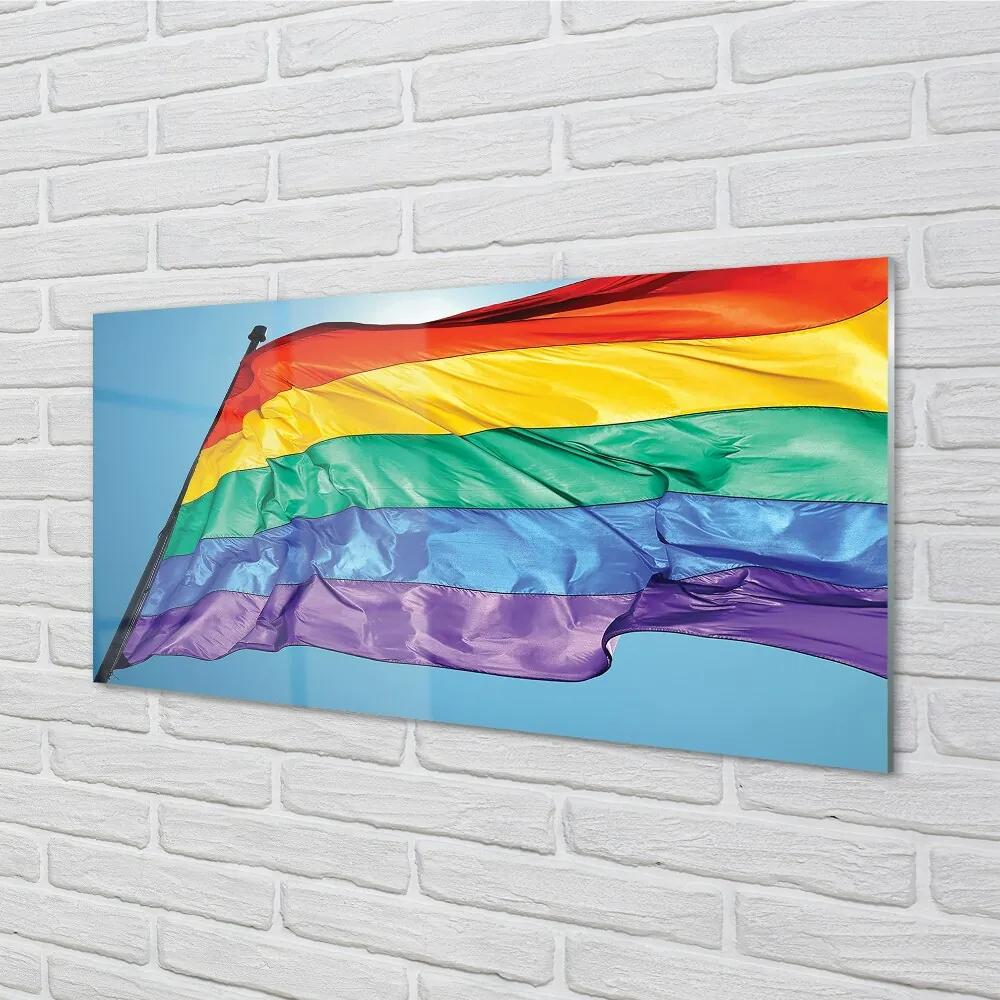 Sklenený obraz farebné vlajky 125x50 cm
