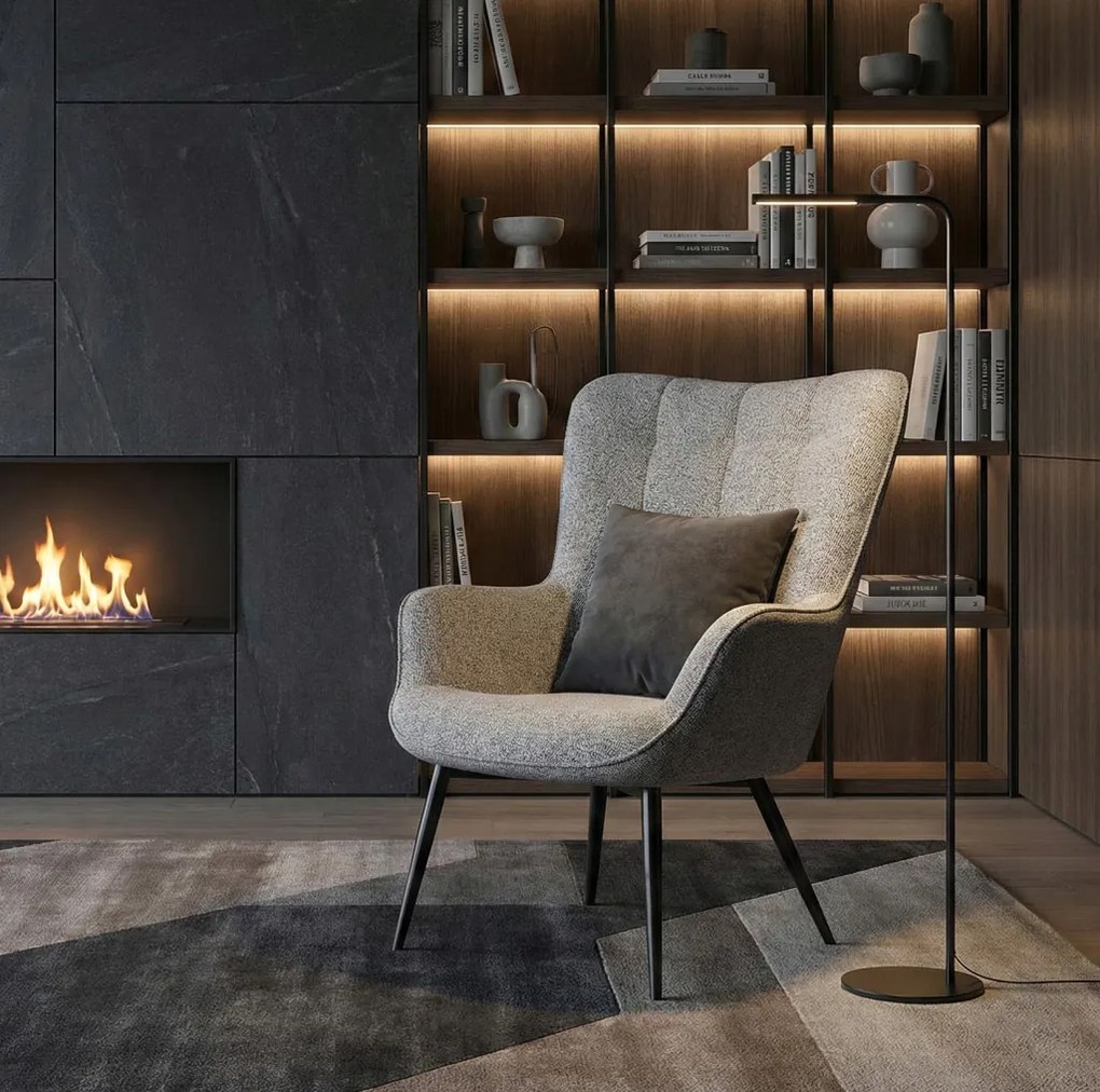 Kreslo Hannah, svetlo šedá tkanina