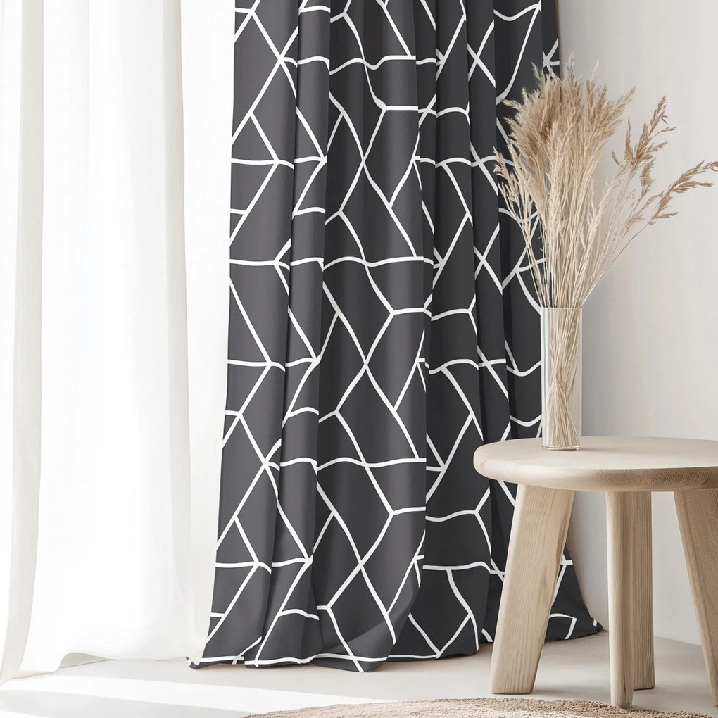 Goldea bavlnený záves - mozaika na tmavo sivom 180x150 cm