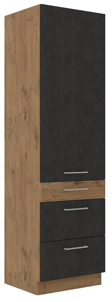 Kuchynská skrinka so zásuvkami Woodline 60 DKS-210 3S 1F, Farby: dub lancelot / matera