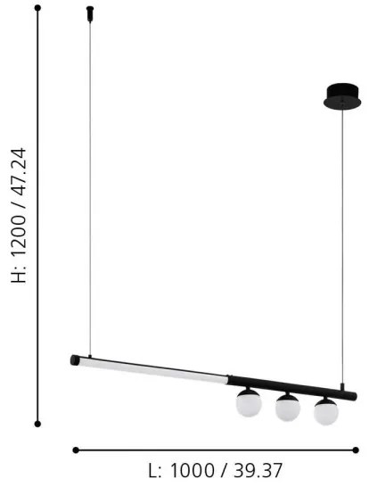 Eglo 99376 - LED luster na lankách PHIANEROS LED/22W/230V